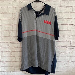 adidas USA Polo Shirt - Navy, White, and Red